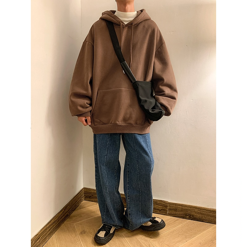 maoxiangshop Spring and Autumn Set of Harajuku Pullover Men's Fashion Round Neck Couple Loose Casual Sports Men Pullover Men