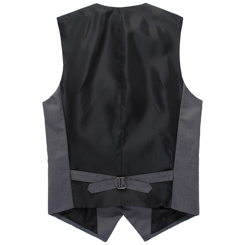 New Men's Fashion Boutique Cotton Fashion Solid Color Casual Suit Vest Men's Black Gray Formal Businss Vest Wedding Dress