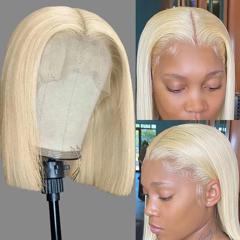 Bob Wig Lace Front Brazilian Human Hair Wigs For Black Women Pre Plucked Short Natural 13x4 Synthetic Straight HD Full Frontal Closure Wig