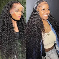 Long #4/27 Highlight Colored Human Hair Wigs Ombre Blonde Kinky Curly Lace Front Synthetic Wig For Black Women