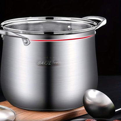 1pc, Steamer Pot, 9.44''/24cm Stainless Steel Steaming And Cooking Integrated Pot With Lid, Universal For Induction Cooker, Gas Stove, And Electric Stove, Kitchen Utensils, Kitchen Gadgets, Kitchen Accessories, Home Kitchen Items