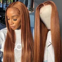 Brazilian Straight Lace Front Wig Pre Plucked Bleached Knots 36 Inch 150% Burgundy Red/Blonde/Pink/Blue/Brown/Purple/Ginger Orange Black Synthetic Wigs For Black Women