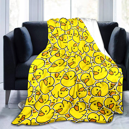 1pc Little Yellow Duck Print Gift Blanket, Lightweight Comfortable Flannel All Season Blanket For Office, Couch Lunch Break, Camping Travel Blanket