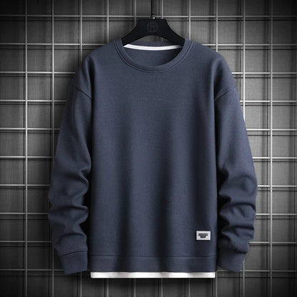 maoxiangshop Solid Color Sweatshirt Men Hip Hop Streetwear Long Sleeve O Neck Pullovers Mens Sportswear Fashion Causal Sweatshirt Tops