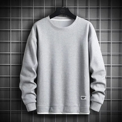 maoxiangshop Solid Color Sweatshirt Men Hip Hop Streetwear Long Sleeve O Neck Pullovers Mens Sportswear Fashion Causal Sweatshirt Tops