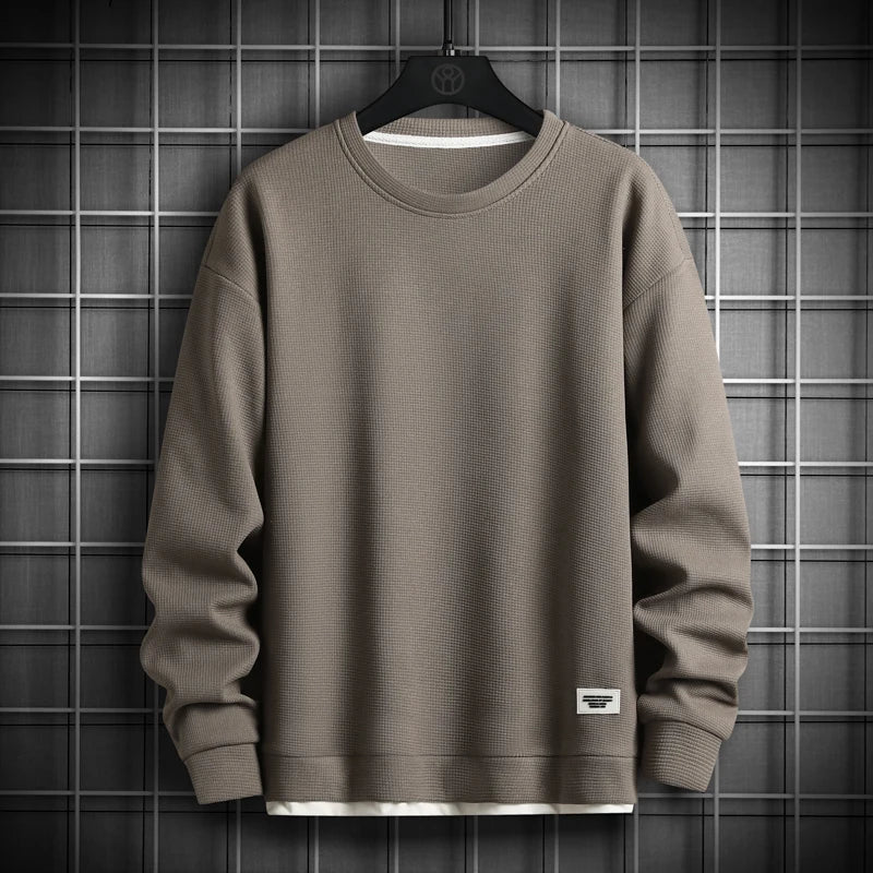 maoxiangshop Solid Color Sweatshirt Men Hip Hop Streetwear Long Sleeve O Neck Pullovers Mens Sportswear Fashion Causal Sweatshirt Tops