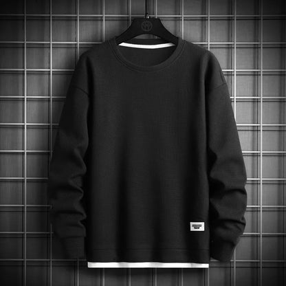 maoxiangshop Solid Color Sweatshirt Men Hip Hop Streetwear Long Sleeve O Neck Pullovers Mens Sportswear Fashion Causal Sweatshirt Tops