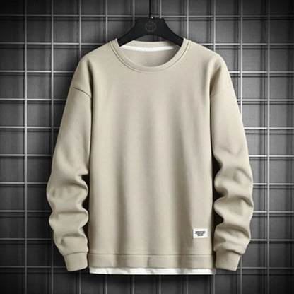 maoxiangshop Solid Color Sweatshirt Men Harajuku Hoodies O Neck long Sleeve Casual Sweatshirt Mens Pullover Tops Streetwear Man Hoodies
