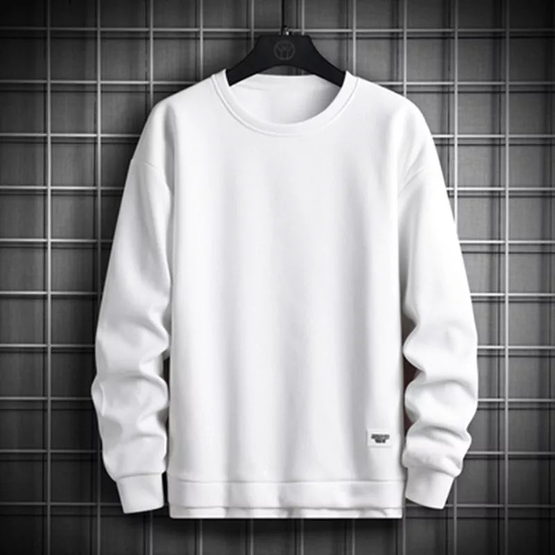 maoxiangshop Solid Color Sweatshirt Men Hip Hop Streetwear Long Sleeve O Neck Pullovers Mens Sportswear Fashion Causal Sweatshirt Tops