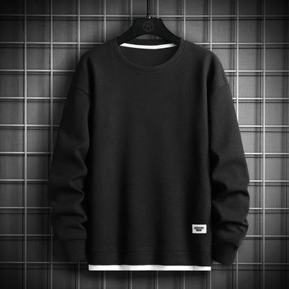 maoxiangshop Solid Color Sweatshirt Men Harajuku Hoodies O Neck long Sleeve Casual Sweatshirt Mens Pullover Tops Streetwear Man Hoodies