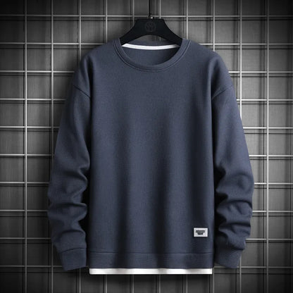 maoxiangshop Solid Color Sweatshirt Men Harajuku Hoodies O Neck long Sleeve Casual Sweatshirt Mens Pullover Tops Streetwear Man Hoodies