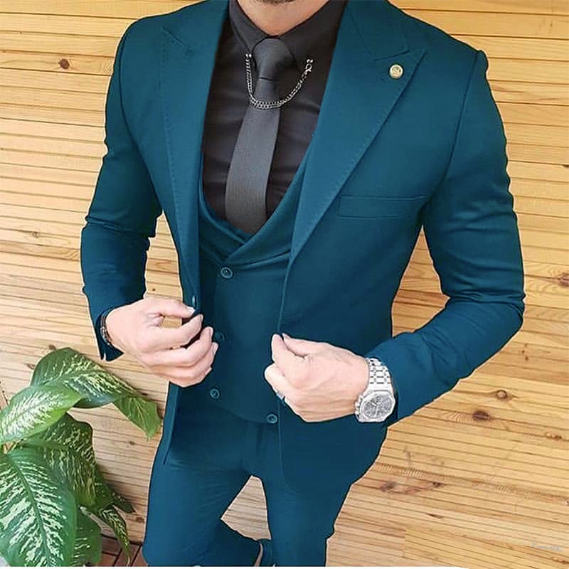 maoxiangshop Mens Wedding Suits Groom Wear Tuxedos Prom Dresses Best Man Suit Party Suit Business Suit Three Pieces Suit( Jacket+Pants+Vest)