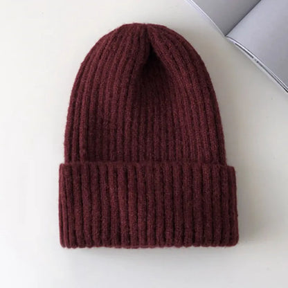 maoxiangshop New Candy Colors Winter Hat Women Knitted Hat Warm Soft Trendy Hat Kpop Style Wool Beanie Elegant All-match Hat