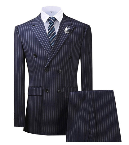 maoxiangshop Olive Green Men's Suit 2 Pieces Pinstripe Notched Lapel Tuxedos Groomman For Wedding New Burgundy,BLACK（blazer+pants）