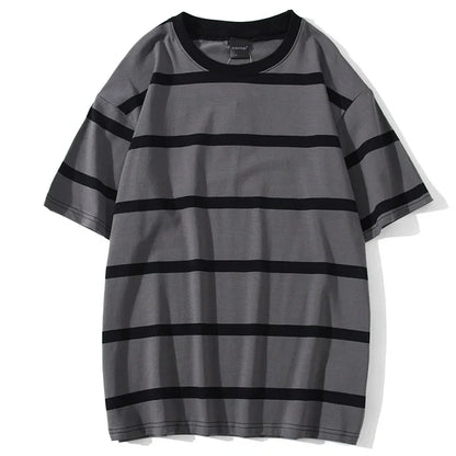 maoxiangshop Mew Men T Shirt Color Block Print 3 Color Optional Tee Shirts Simple High Street Basic All Match Cargo Tops Mens Streetwear