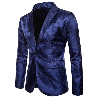 maoxiangshop WELL DRESSED MEN Men Suit Banquet Wedding Suit Party Suit Bar Night Club Blazer Men Tops Bright Suit Paisley Blazer Fashion Men's Suit