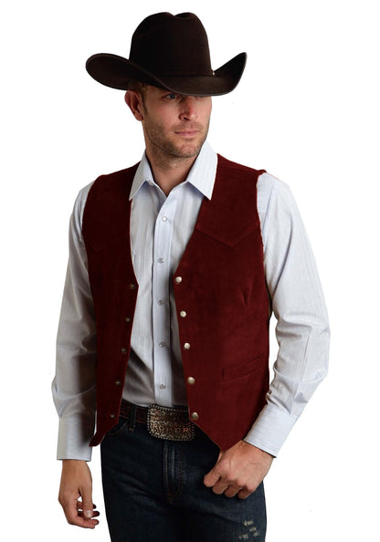 maoxiangshop Vintage Men's Vest Cowboy Leather Western Denim Vest Steampunk Style Waistcoat Colete Masculino Colete Masculino Custom Made