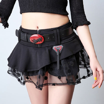 Women Harajuku Low Waist Mini Skirt Punk Gothic Skull Waistband Hot Girl Black White Denim Skirt Kawaii Culotte Skirts Plus size