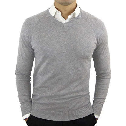 maoxiangshop High Quality New Fashion Brand Woolen Knit Pullover V Neck Sweater Black for Men Autum Winter Casual Jumper Men Clothes 2Xl