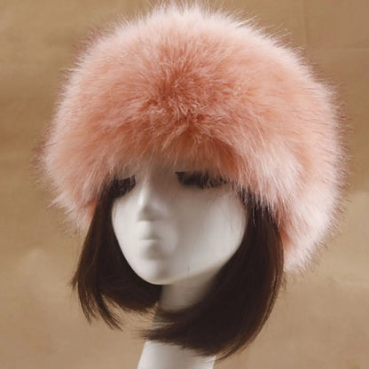 maoxiangshop Hot Winter Thick Furry Hairband Fluffy Russian Faux Fur Women Girl Fur Headband Hat Winter Outdoor Earwarmer Ski Hats new