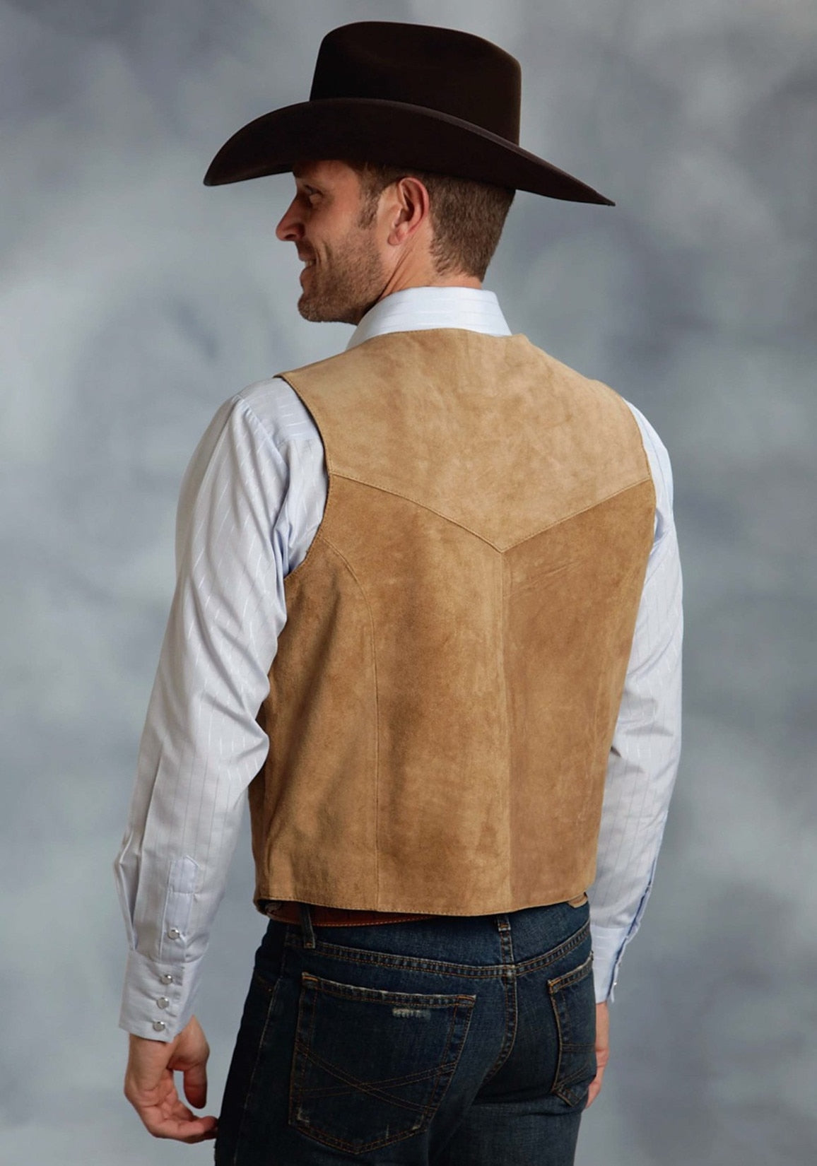 maoxiangshop Vintage Men's Vest Cowboy Leather Western Denim Vest Steampunk Style Waistcoat Colete Masculino Colete Masculino Custom Made
