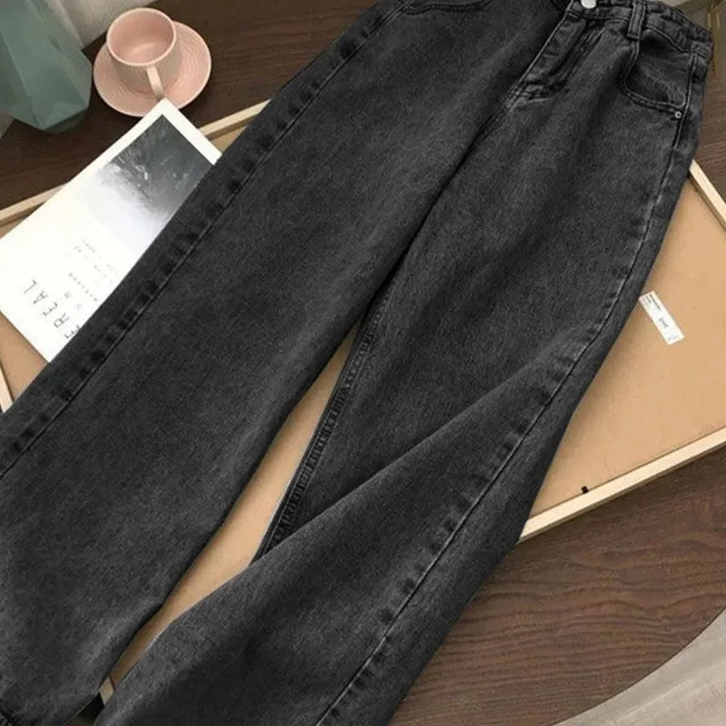 Streetwear High Waist Women's Fashion Jeans Woman Girls Women Wide Leg Pants Trousers Female Jean Femme Denim Bagge Mom Jeans