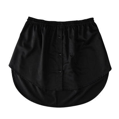 maoxiangshop Detachable Underskirt Cotton Shirt Extender for Women Irregular False Skirt Tail Blouse Hem Plaid Mini Skirt Extender Hemline