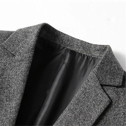 maoxiangshop New Blazers Men Solid Color Business Causal Mens Suits Coats Mens Blazers Two Buttons Flap Pocket Smart Casual Blazers for Men