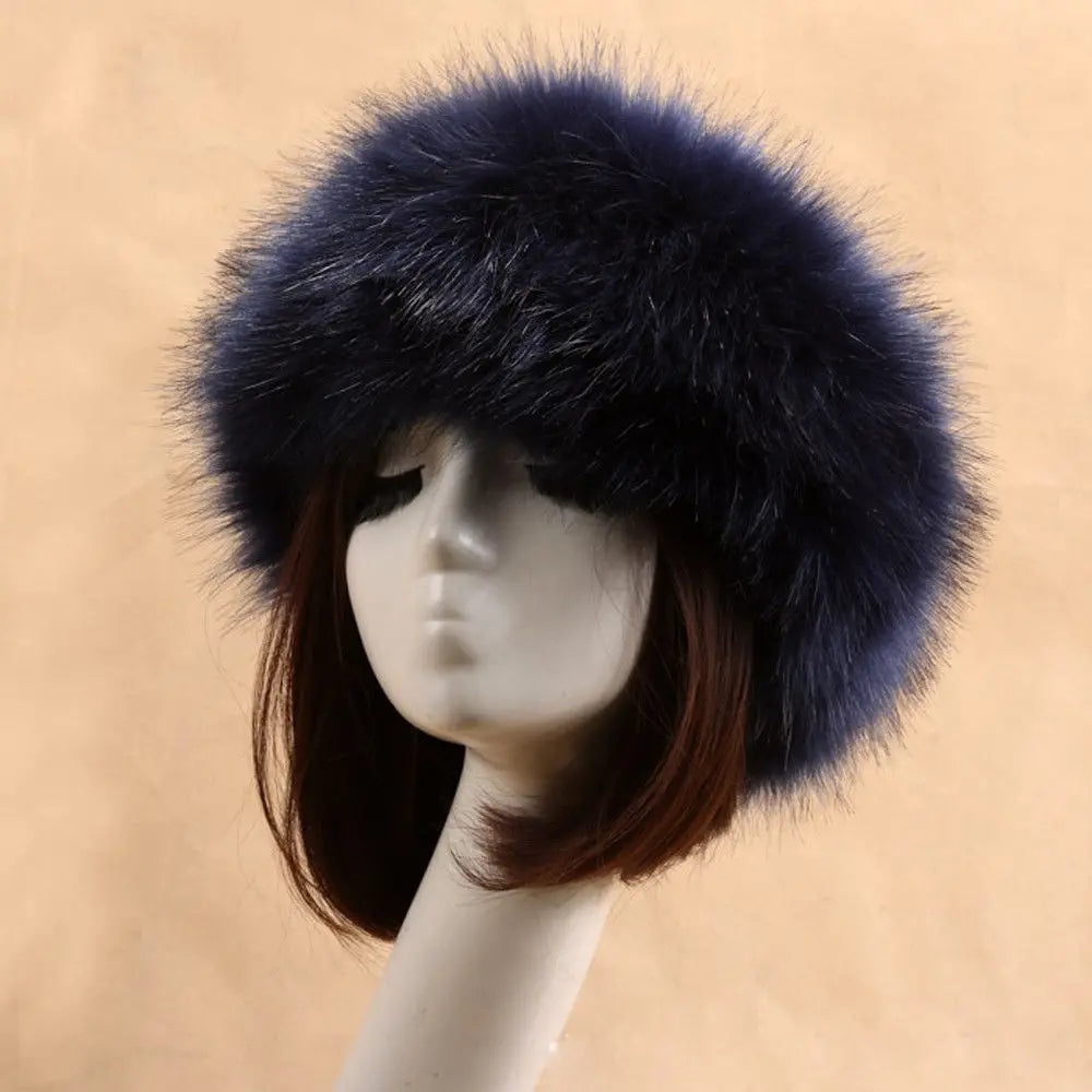 maoxiangshop Hot Winter Thick Furry Hairband Fluffy Russian Faux Fur Women Girl Fur Headband Hat Winter Outdoor Earwarmer Ski Hats new