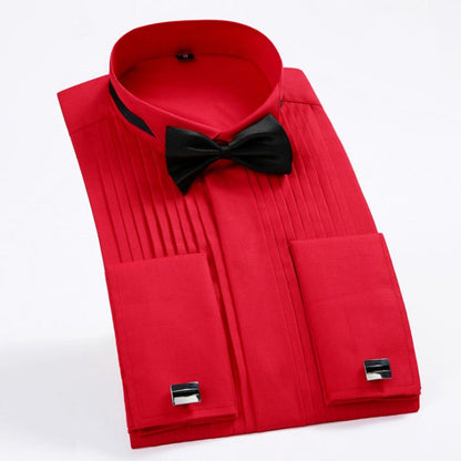 maoxiangshop Fashion Groom Tuxedos Shirts Best Man Groomsmen White Black Red Men Wedding Shirts Formal Occasion Men Shirts Wingtip Collar