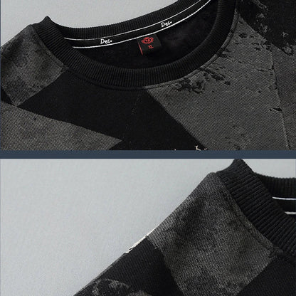 maoxiangshop Autumn Winter Fleece Sweatshirts Men Plus Szie 9XL 10XL Sweatshirt Fashion Hip Hop Geometric Graffiti Pullover Male Baggy Tops
