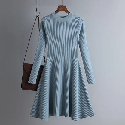 maoxiangshop basic autumn winter short aline thick sweater dress elegant knit dress women slim mini dress Female chic knit sexy dress