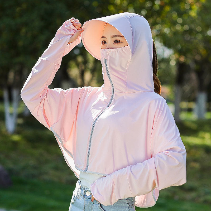 maoxiangshop Women Sunscreen Hat Ice Silk Clothing Summer Big Edge Outdoor Shirt Short Coat Uv Protection Boy Hat Sun?hat New