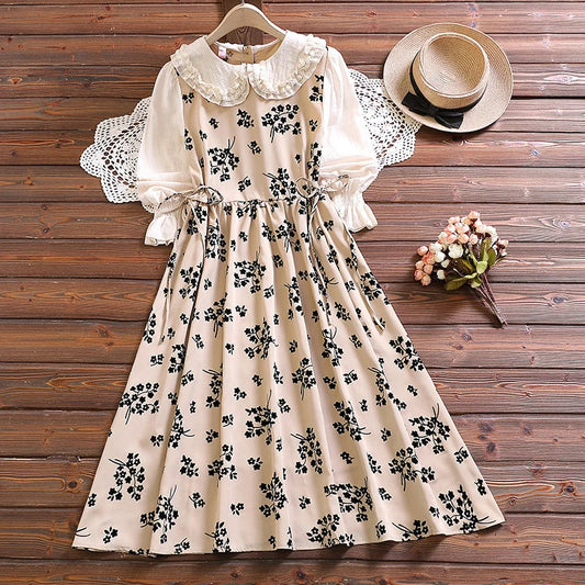 maoxiangshop girl cute kawaii sweet dress new autumn fashion long sleeve women vintage vestidos