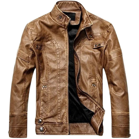 maoxiangshop Mens Leather Jackets Autumn Winter Male Classic Motorcycle High Quality PU Leather Jacket Casual Jaqueta De Couro Masculin 5XL