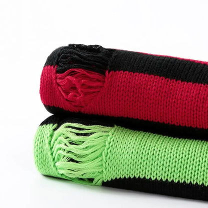maoxiangshop Black Stripe Sweaters Destroyed Ripped Sweater Men Pullover Hole Knit Jumpers Men Oversized Sweatshirt Harajuku Long Sleeve Tops