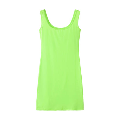 maoxiangshop Summer New Women's Solid Color Strap Casual Dress