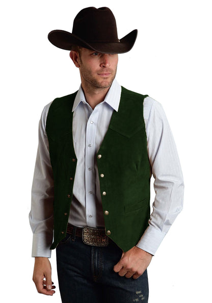 maoxiangshop Vintage Men's Vest Cowboy Leather Western Denim Vest Steampunk Style Waistcoat Colete Masculino Colete Masculino Custom Made