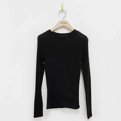 maoxiangshop Basic Cotton Summer T Shirt Women Long Sleeves Tee Shirt High Elasticity Breathable Sexy Thin T-shirt see through Female Top