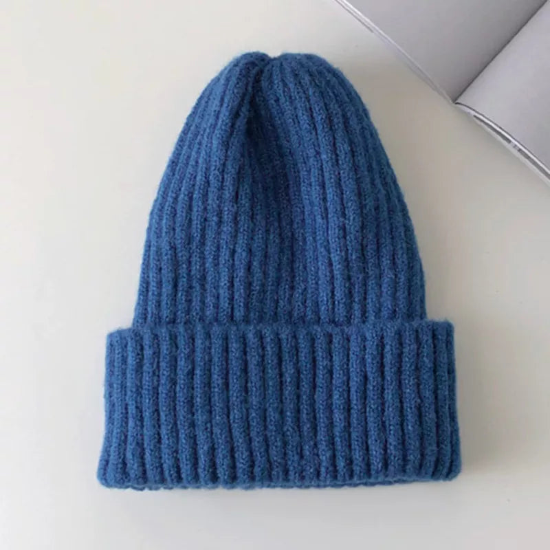 maoxiangshop New Candy Colors Winter Hat Women Knitted Hat Warm Soft Trendy Hat Kpop Style Wool Beanie Elegant All-match Hat