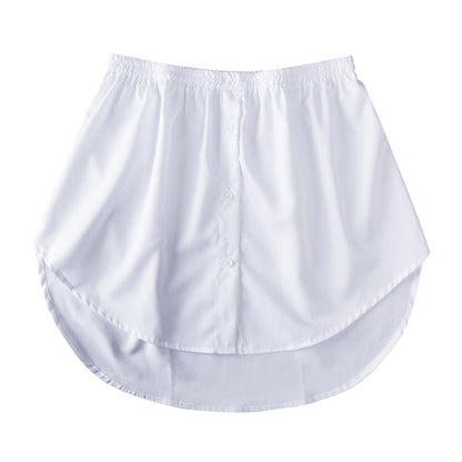 maoxiangshop Detachable Underskirt Cotton Shirt Extender for Women Irregular False Skirt Tail Blouse Hem Plaid Mini Skirt Extender Hemline