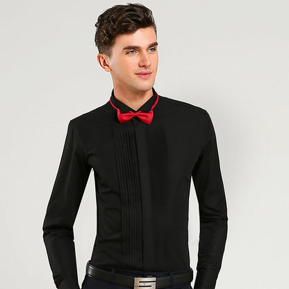 maoxiangshop Fashion Groom Tuxedos Shirts Best Man Groomsmen White Black Red Men Wedding Shirts Formal Occasion Men Shirts Wingtip Collar