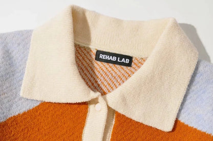 maoxiangshop  -  Letter Embroidery Harajuku Knitted Single Breasted Cropped Cardigan Women Autumn Long Sleeve Turn Down Collar Sweater Coat