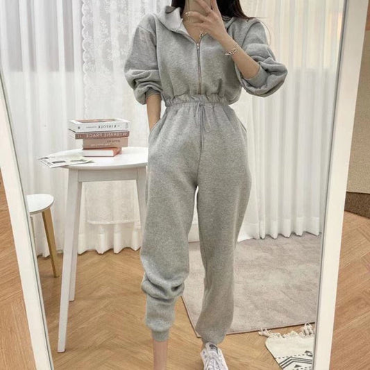 maoxiangshop Jumpsuits Women Fleece Hoodie Sweatshirts Autumn Winter Fashion  Pullovers Warm Tracksuits