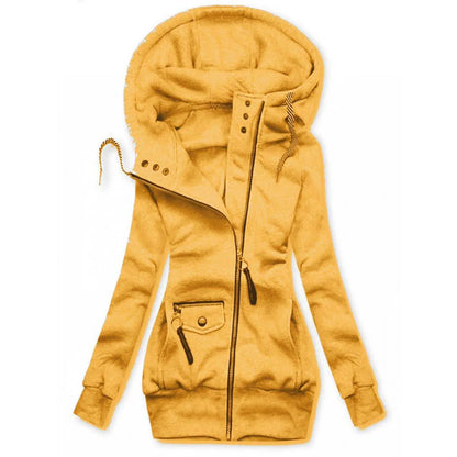 maoxiangshop Women Fashion Long Sleeve Drawstring Hooded Slim Jacket Coat Zipper Outerwear