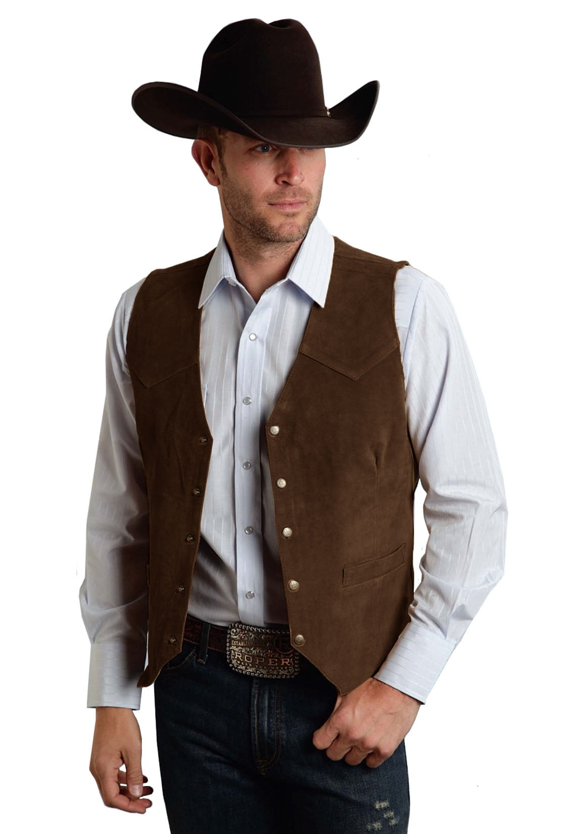 maoxiangshop Vintage Men's Vest Cowboy Leather Western Denim Vest Steampunk Style Waistcoat Colete Masculino Colete Masculino Custom Made