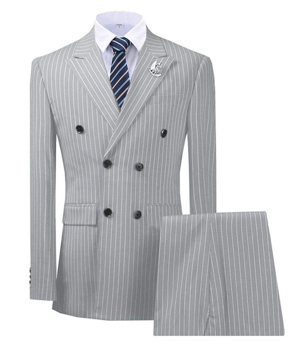 maoxiangshop Olive Green Men's Suit 2 Pieces Pinstripe Notched Lapel Tuxedos Groomman For Wedding New Burgundy,BLACK（blazer+pants）