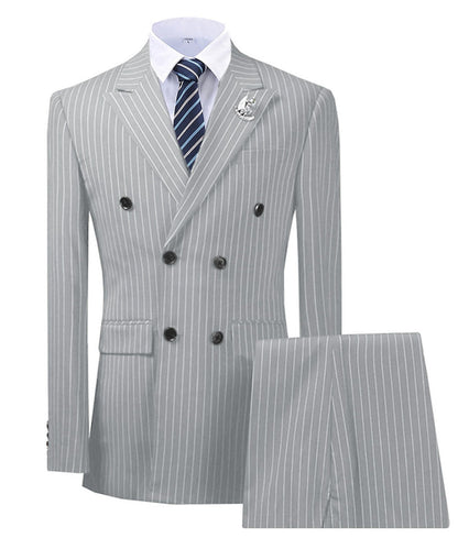 maoxiangshop Olive Green Men's Suit 2 Pieces Pinstripe Notched Lapel Tuxedos Groomman For Wedding New Burgundy,BLACK（blazer+pants）