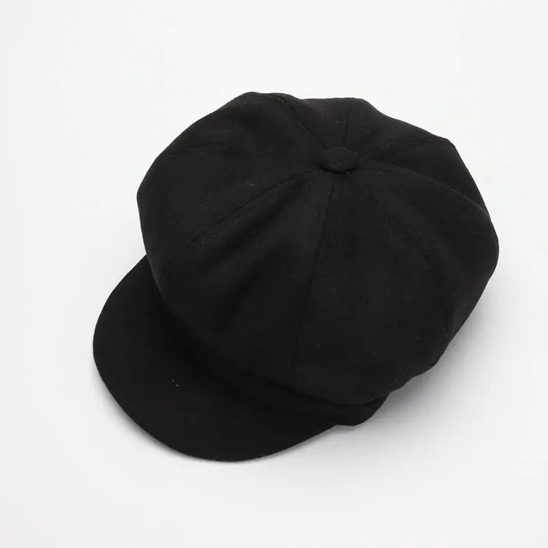 maoxiangshop Autumn Winter Hats for Women Solid Plain Octagonal Newsboy Cap Men Ladies Casual Wool Winter Beret Women Painter