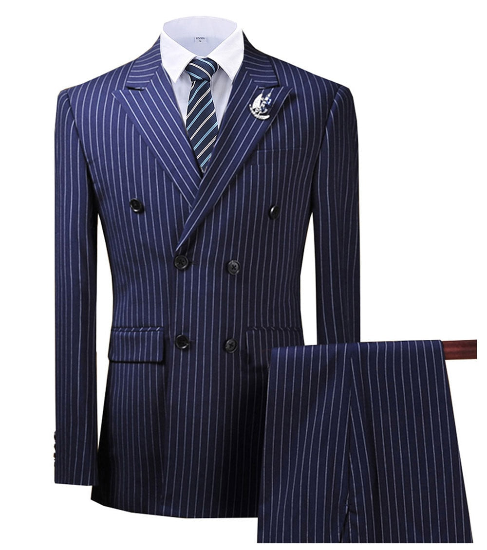 maoxiangshop Olive Green Men's Suit 2 Pieces Pinstripe Notched Lapel Tuxedos Groomman For Wedding New Burgundy,BLACK（blazer+pants）